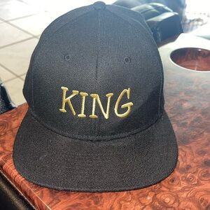 Custom, black and gold king snapback hat